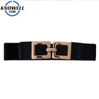 【cw】 Elastic Wide BeltDresses Luxury Designer BeltsWomen Pu Leather Rubber Patchwork FashionCorset Waistband Autumn