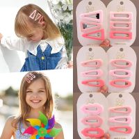 3 Pcs/Set Baby Girls Rectangular Triangle Ornament Hair Clips Children Cute Pink Color Barrettes Hairpins Kids Hair Accessories