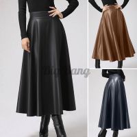 COD ✚♙✟ The Neonatal Shop34uilk9iy Bigbang Women Casual High Waist Long Leather Umbrella Skirt