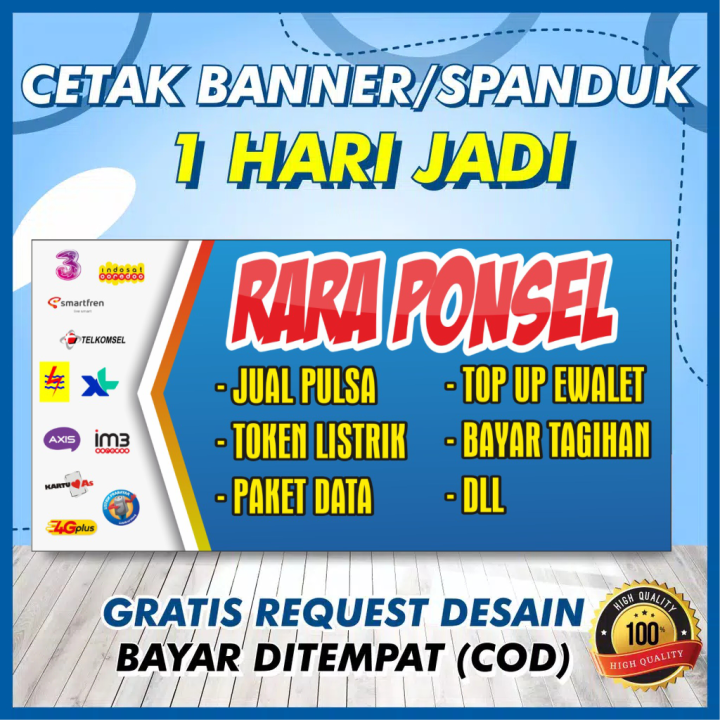 CETAK BANNER Sepanduk JUAL PULSA Spanduk Counter/spanduk Es/ Spanduk ...