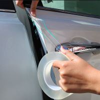 【CW】 Door Rim Car Stickers Anti collision Strip Tape Scratchproof Threshold Transparent Film