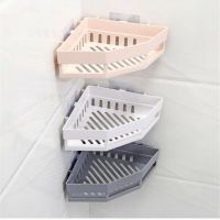 Suction Wall Triangular Shower Caddy Shelf Traceless Plastic Bathroom Corner Bath Rack Storage Holder Organizer Shelves