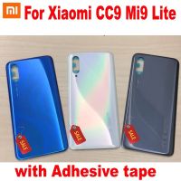 เคสด้านหลังประตูฝาครอบแบตเตอรี่หลังกระจกขนาด Mi9เบาเหมาะสำหรับ Xiaomi Mi CC9 CC 9ฝาเคสโทรศัพท์พร้อมเทปกาว