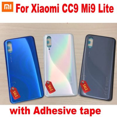 Original Mi9 Lite Glass Back Battery Cover Housing Door Rear Case For Xiaomi Mi CC9 CC 9 Lid Phone Shell with Adhesive tape Replacement Parts