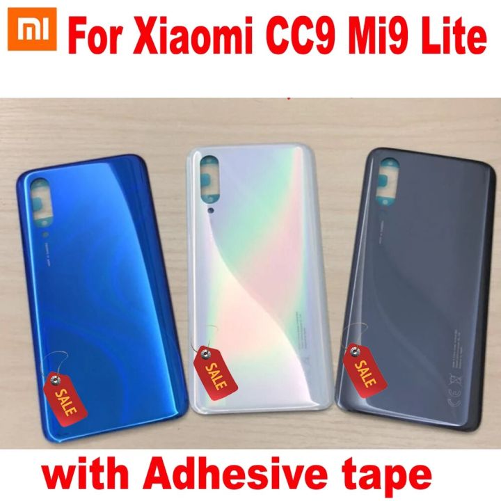 original-mi9-lite-glass-back-battery-cover-housing-door-rear-case-for-xiaomi-mi-cc9-cc-9-lid-phone-shell-with-adhesive-tape-replacement-parts