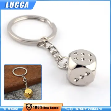 Dice Key Ring 18 Karat Gold Plated Keychain Quest Ind Auto Accessories New  Rare