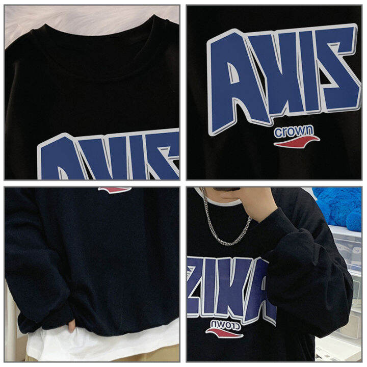 asrv-เสื้อกันหนาวคอกลมสำหรับผู้ชายทรงหลวมเทรนด์เข้าได้กับทุกชุดเสื้อลำลองขนาดใหญ่แบบเรียบง่ายเสื้อยืดผู้ชายเสื้อกล้ามชายเสื้อยืดคอกลม