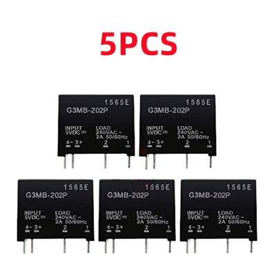 5PCS Relay Module G3MB-202P G3MB 202P DC-AC PCB SSR In 5V DC Out 240V AC 2A Solid State Relay Module LED Strip Lighting