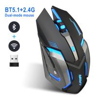 2.4G Wireless Mouse Bluetooth-compatible 5.1 Gaming Mouse 2400DPI USB Receiver Optical Computer Ergonomic Mice for PC Laptop