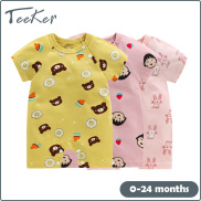 Teeker Sơ Sinh Bodysuits Bé Trai Cô Gái Quần Áo Mới Mùa Hè Một Mảnh Quần