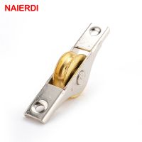 ₪✢● 2PCS NAIERDI Sliding Door Roller Cabinet Copper Caster Wheel Pulley Runners For Wardrobe Window Furniture Hardware