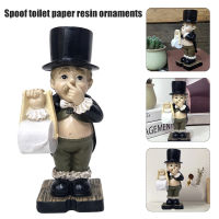 TAC Toilet Butler With Roll Paper Holder Resin Ornament For Bathroom Super Cute New