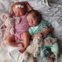 【YF】 19-20 Inch Reborn Doll Twins Hand-Detailed Painting with Visible Veins Newborn Baby bebes reborn de silicone real