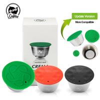 icafilas Reusable Coffee Capsule Dolci Gusto Stainless Steel Coffee &amp; Milk Filter For Nescafe Dolce Gusto Capsula Plastic Lid