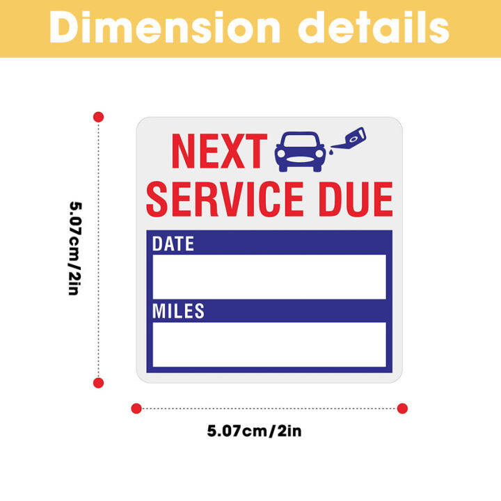 สติกเกอร์150ชิ้น-สติกเกอร์เตือนการเปลี่ยนน้ำมันให้บริการเปลี่ยนสีน้ำมันป้ายกาวอุปกรณ์เสริมสำหรับภายนอกรถยนต์