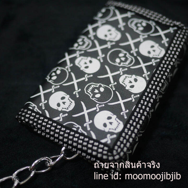 wl3f-skull-design-หนัง-pu-นิ่มสกรีนลายเดียวกับเนื้อผ้า-พร้อมโซ่ทุกอัน-ช่องใส่แบงค์มีซิปปิด