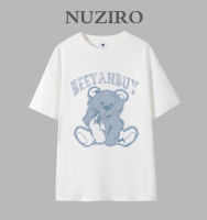 NUZIRO (พร้อมส่ง)เสื้อยืดแขนสั้น ลายหมี ผ้านิ่ม เด้ง ใส่สบาย สไตล์เกาหลี #A2987