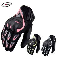 Suomy Motorcycle Gloves Men Summer Moto Biker Gloves Touch Screen Cycling Motocross Protective Gloves Fit Women Pink Breathable