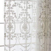 European-style Tulles for Living Dining Room Bedroom American-style Luxury Embroidery White Drape Window Curtain Room Decor