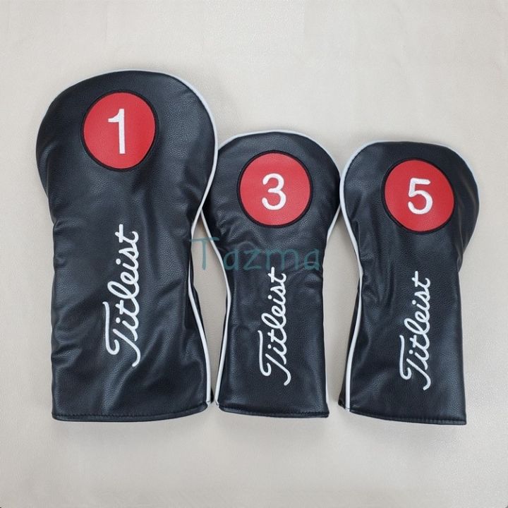 titleist-branded-golf-club-driver-fairway-woods-headcover-letter-number-embroidery-sports-golf-club-accessories-equipment