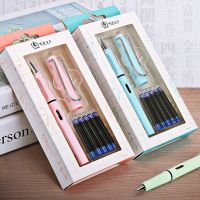High-end fountain pen student special gift box with prizes for birthday childrens day gifts beginners practice calligraphy replaceable ink sac male and female students cute third grade set fountain pen wholesale Smooth and smooth