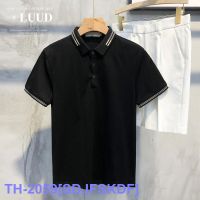 Top LUUD Summer New Color Matching Lapel Mens Polo Shirt Korean Version Trendy All-Match Short-Sleeved Slim Casual T-Shirt Men YY ❈❏❄