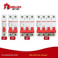 【❂Hot On Sale❂】 yu07 Dz47s เบรกเกอร์ขนาดเล็ก Delixi Mcb 1ขั้ว2เสา3เสา4เสา "C" โค้ง1a-63a