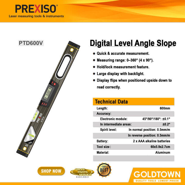 PREXISO Digital Level Angle Slope 600mm PTD600V Original Measuring