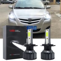 New ไฟหน้า สีขาว สําหรับ Toyota Vios 2008-2012 6000K ​ไฟหน้ารถยนต์ LED สีขาว 2 ชิ้น