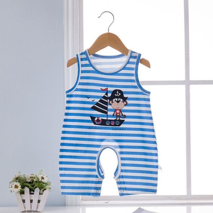 ready-baby-one-piece-summer-thin-cotton-pajamas-romper-newborn-baby-open-vest-vest-bag-fart-clothing-baby-crawling-suit