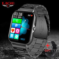 LIGE Smart Watch ผู้ชายบลูทูธ Smartwatch ผู้หญิงกีฬาสร้อยข้อมือนาฬิกากันน้ำอัตราการเต้นหัวใจการตรวจสอบอุณหภูมินาฬิกาสมาร์ท