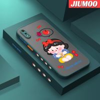 JIUMOO เคสสำหรับ Realme 3 3i 3 Pro,เคสนิ่มโปร่งใสลายขอบสี่เหลี่ยมด้านข้างแข็งลายการ์ตูนสีขาวฝ้าหิมะปลอกซิลิโคนกล้องกันกระแทก