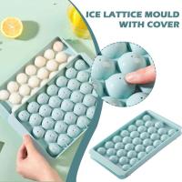 33-grid Self-made Ice Box Ice Box Grinding Tool Refrigerator Creative Box Household Box Grinding With Ice-making Auxiliary Ice-making Tool Cover Food U9P0