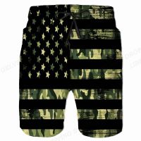 Flag Beach Shorts Camouflage 3d Printed Surfing Board Usa Mens Swim Trunks Gym Briefs