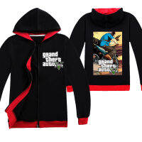 GTAชายหญิงซิปเสื้อแขนยาวHooded Coatเสื้อกันหนาวเกมการ์ตูนเด็กเสื้อC1215เสื้อผ้าเด็กใส่ลำลองสำหรับฤดูใบไม้ร่วงฤดูหนาวหลวมเสื้อคาร์ดิแกนกีฬา