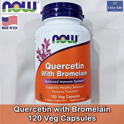 เควอซิทิน และ โบรมีเลน Quercetin with Bromelain 120 Veg Capsules - Now Foods