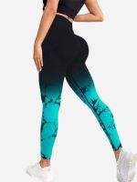 Women Seamless Leggings Yoga Gym Pants Push Up Sports Joggings Gradient High Waist Workout Scrunch Butt Running Leggings