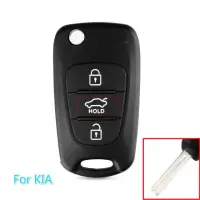 Keyyou 10ชิ้น/ล็อตเคสรีโมกุญแจแบบพลิกแบบไม่ตัดใบมีด3ปุ่มสำหรับ Hyundai I30 Ix35สำหรับ Kia K2 K5กุญแจรถฝาครอบเคสเปล่า