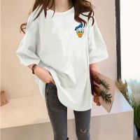 [AMYGO] 2023 M-5XL Loose  Lengan Pendek Plus Size Baju T shirt Perempuan Tops Murah Wanita Clothes Tshirt Woman Tops Girls Student Korean Style Ladies Kurung Moden 宽松T恤女裝上衣女生短袖衣服