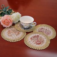 【hot】✚  4pcs European Table Dining Placemat Resistant Bowls Cups Coaster Embroidered Mats