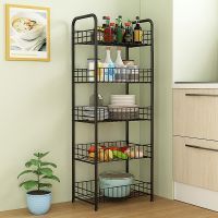 [COD] Balcony storage artifact kitchen shelf vegetable fruit mobile finishing multi-layer trolley