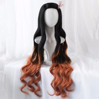 Kamado Nezuko Wig Demon Slayer: Kimetsu No Yaiba Nezuko Cosplay 95Cm Gradient Long Hair Accessories Heat Resistant Synthetic Wig