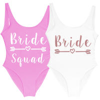 Bridal Hen Party Swimsuit BRIDE Squad Letter Print Bathing Suit Swimwear Maillot De Bain Beachwear Bride Swim Suit