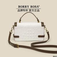 2023 ความรู้สึก ] จระเข้ BORRY แสงจันทร์สีขาว [ROSA กระเป๋าสะพายข้างแบบใหม่กระเป๋าถือมีลายไหล่ผู้หญิงระดับไฮเอนด์