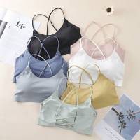 [ส่งเร็วพิเศษ!] Yulihan668 BRA-47 สายเดี่ยว เสื้อกล้าม บราไร้โครง สปอร์ตบรา ครอปท็อป สายเดี่ยวครอป มีฟองน้ำ สายไขว้