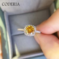 แหวนแต่งงานอัญมณีสีเหลืองแหวนหมั้น1-3กะรัตเครื่องประดับผู้หญิง