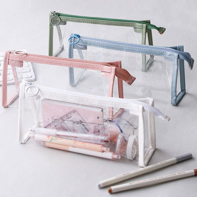 กระเป๋าดินสอกันน้ำกล่องดินสอคาวาอี้โปร่งใส PVC สำหรับนักเรียนเครื่องเขียนอุปกรณ์การเรียนกระเป๋ากระเป๋าใส่ดินสอแบบพกพา