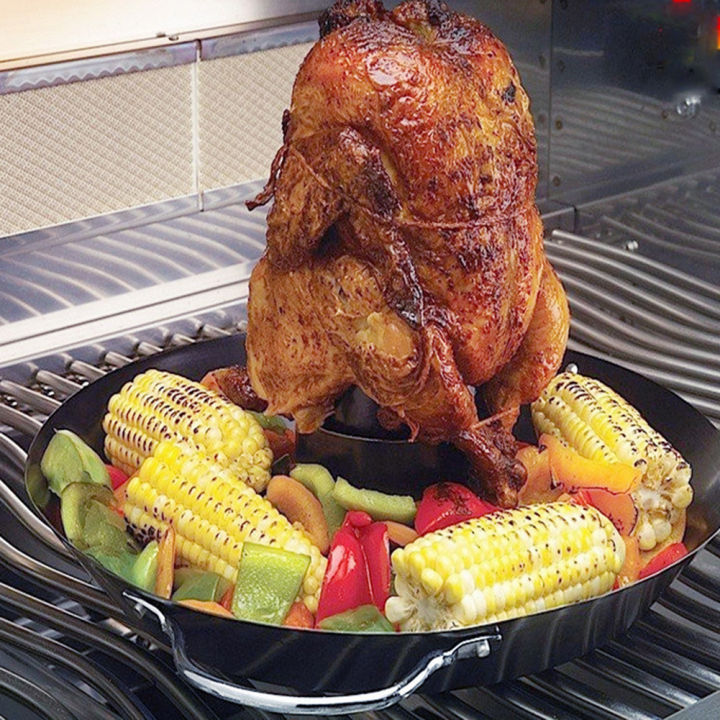 barbecue-non-stick-chicken-duck-stand-plate-stainless-steel-chicken-holder-pan-outdoor-camping-baking-pan-grill-roasting-plate