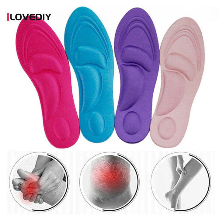 1Pair Sponge Insoles Men Women Pain Relief Soft 4D Memory Foam