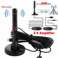 ?【Readystock】 + FREE Shipping+ COD ?Hd Digital Indoor Amplified Tv Antenna 200 Miles Ultra Hdtv With Amplifier Vhf/uhf Quick Response Outdoor Aerial Set Apple Adapter Booster Antena